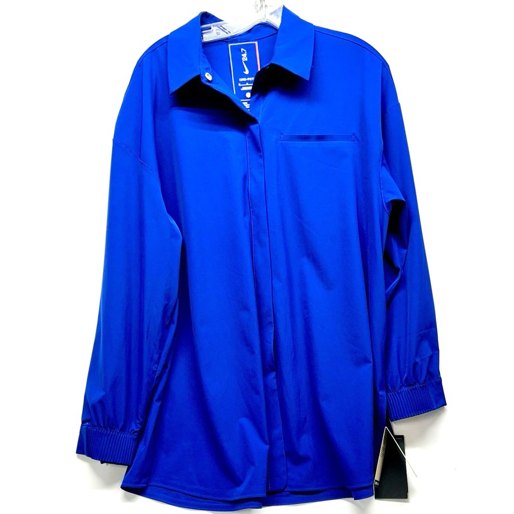 Nike 24.7 Womens Perfect Stretch  Small Blue Long-Sleeve Shirt HM8385-455 (C4)